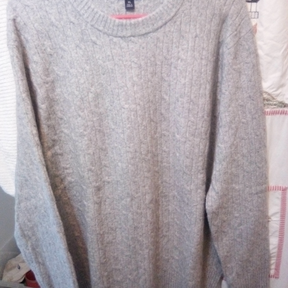 JCrew Factory Gray Cable Knit Sweater